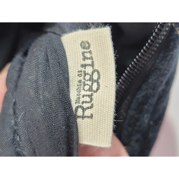 Macchia di Ruggine Black‎ & Orange Velvet Quilted Zip Pouch Bag Purse Clutch EUC - Picture 8 of 9